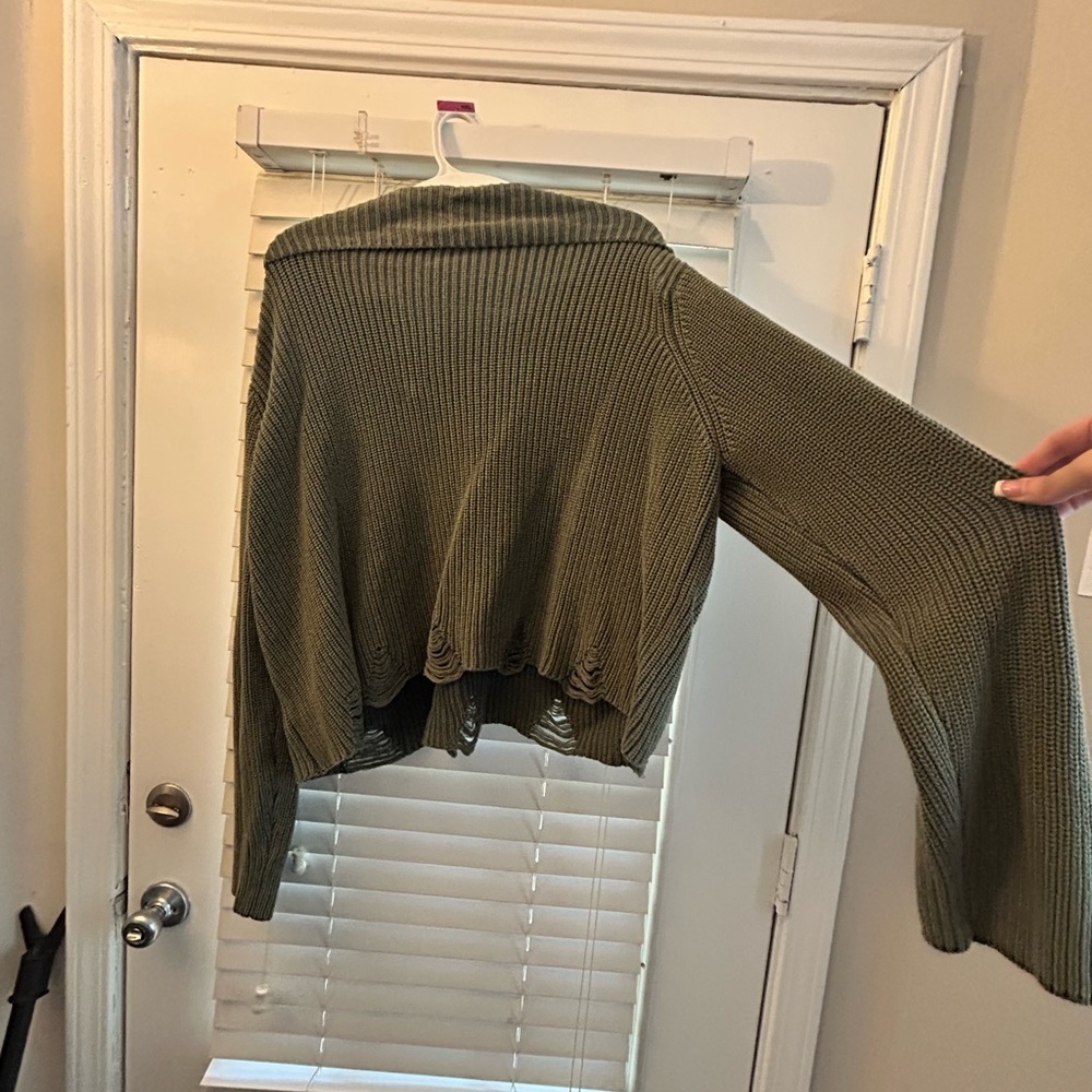 NWOT Fashion Nova Olive Green Knit Sweater Top - Picture 10 of 10